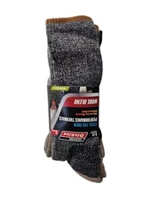 NEW Dickies 3pr BROWN/GRAY Wool Blend Midweight Thermal Crew Socks Size 6-12
