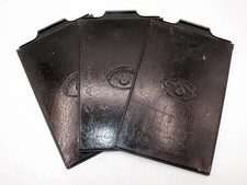 VINTAGE 3-VOIGTLANDER 9x12cm METAL SHEET FILM HOLDERS w/FLAT HANDLE-GOOD COND