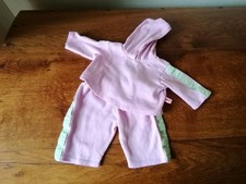 kipu Vintage Puppen Jogging Anzug Schlafanzug Homewear Hoodie rosa grün 36-42 cm