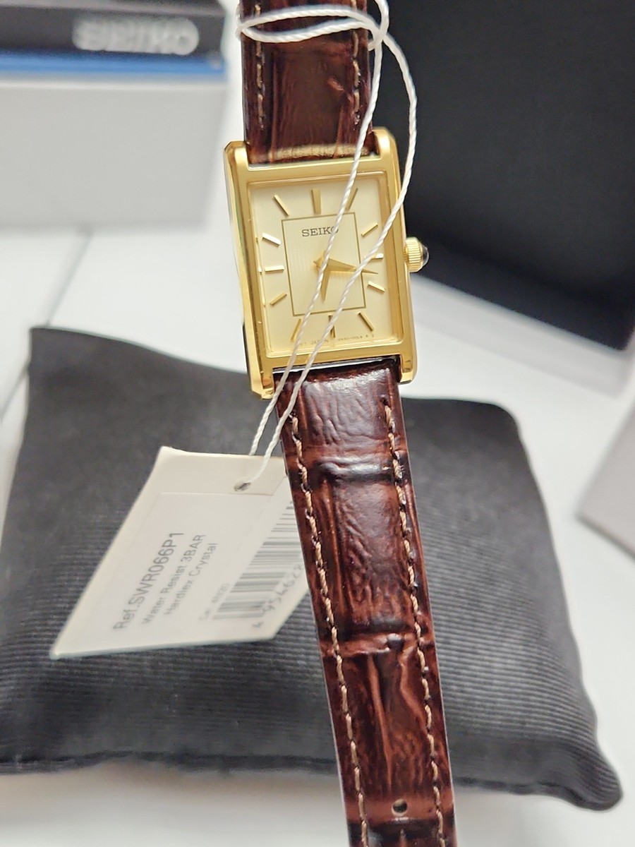Seiko Women's Watch With Brown Leather Strap SWR066 Brand New