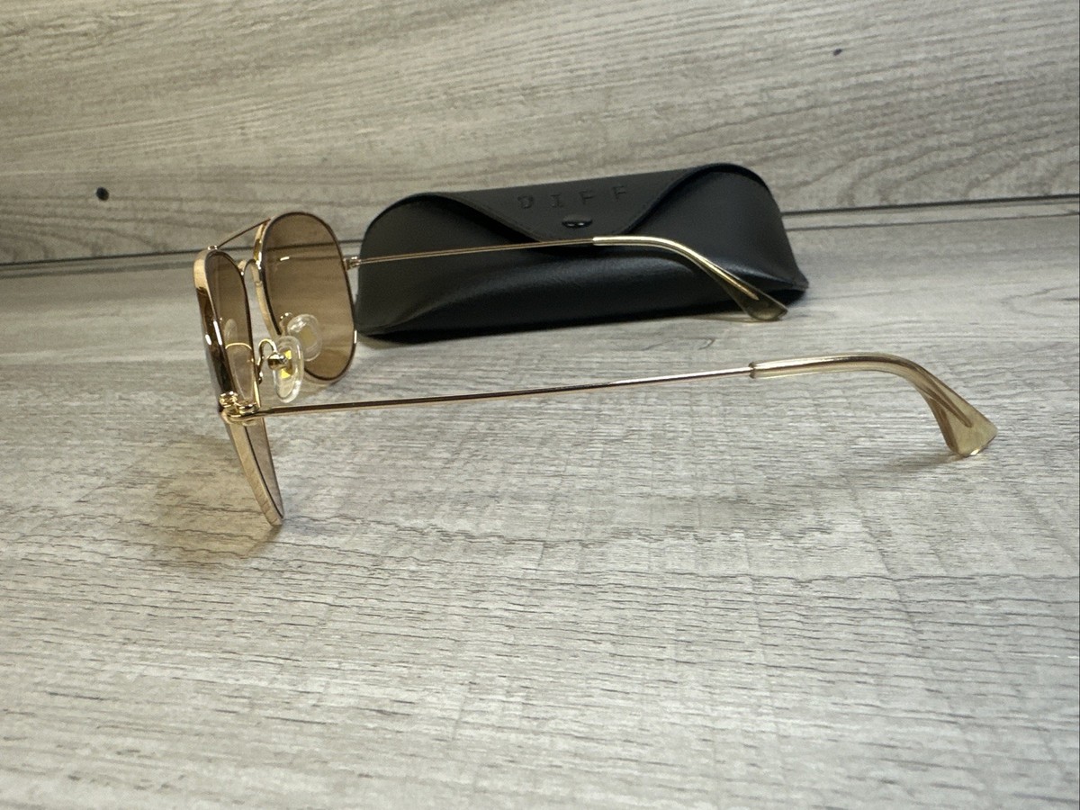 Diff Eyewear Gold Sunglasses Aviators With Case | eBay display picture 1