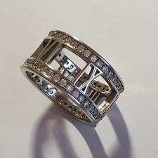 Vintage ring sterling silver 925 Size 7 Weight 4.85 g. Rhodium-plated.