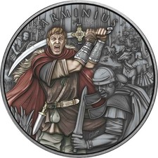 Arminius Legendary Warriors 1 oz Silber Antik Finish koloriert 2026 Farbe