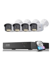 4K 8MP 8CH PoE Security Camera System, 4pcs 3K 5MP C186 Aurora Lux True Full ...