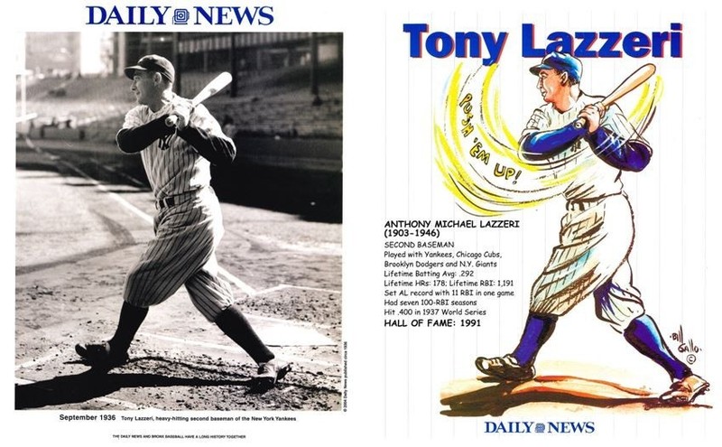 2004 Daily News Promotional Insert of New York Yankees Tony Lazzeri