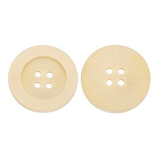 Round Wooden Buttons(34mm Diameter): 10Pcs Natural Color Wood, Sewing Button