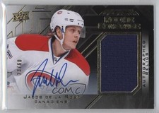 2015-16 UD Black Rookie Coverage Relics Gold 23/60 Jacob De La Rose Auto 4b4