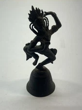 Bronze Buddha Statue Bell Dancing Antique 4.5 Inches