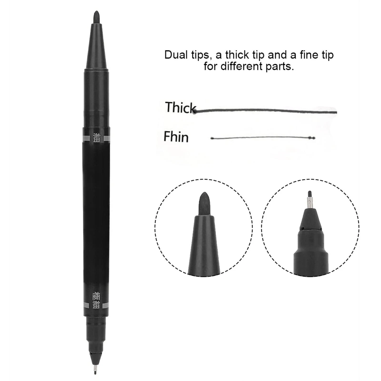 Tattoo Skin Marker Pen Double Tip Fine Regular Stencil Scribe Black - product detail image 7