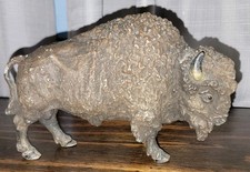 Vtg Cast Iron Bison Buffalo Figure Statue 8.2...