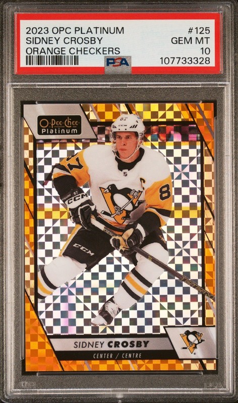 2023 OPC Platinum Sidney Crosby Orange Checkers /25 PSA 10