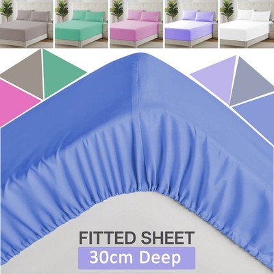 Extra tiefes Spannbettlaken Ultraweich 30CM Voll Elastisch Bettlaken Single Double King