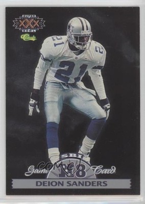 1996 Classic NFL Experience Super Bowl Interactive Game Cards Deion Sanders 0v3q