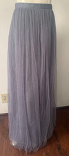 Jenny Yoo Gray Tulle Maxi Skirt Size 4, 6, 10, 12 NWOT