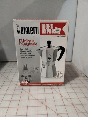 Bialetti Moka Express 6 Cup Espresso Coffee Pot Maker Silver Stove