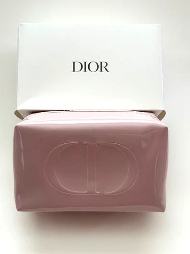 New Dior Trousse Pouch Pink Patent Makeup Bag Cosmetic Travel Case