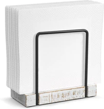 Napkin Holder for Table, Wood Iron Standing Napkin Dispenser for Dining Table Fa