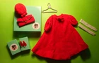Vintage BARBIE 62 RED FLARE 939 COMPLETE COAT HAT PURSE LONG WHITE GLOVES SHOES