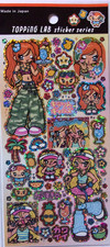 GAIA Topping Lab Girl Summer Cute Gal Hologram Film Sticker Sheet Made in Japan