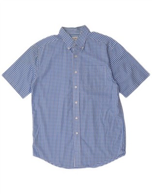 L.L.BEAN Herren Traditional Fit Kurzarm Hemd Medium Blue Gingham CU09