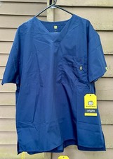 Wonder Wink Origins Everything But Basic Blue Scrub Top  Pants Set Large NWT