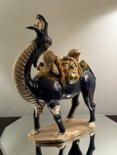 17" Old Chinese Dynasty Sancai Porcelain Camel Animal Statue-Collectible 
