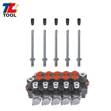 Findmall 5 Spool SAE Ports Hydraulic Monoblock Double Acting Control Valve 11GPM