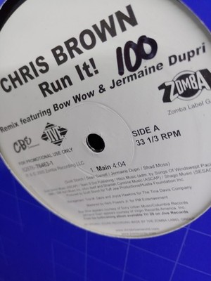 Chris Brown FT Bow Wow & Jermaine Dupri ''Run It! Rmx''VG Promo 12 Inch Vinyl 