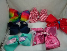 Bag of Hair Bows 2" ribbon Multicolor Justice Bow multi sizes 6 Bows