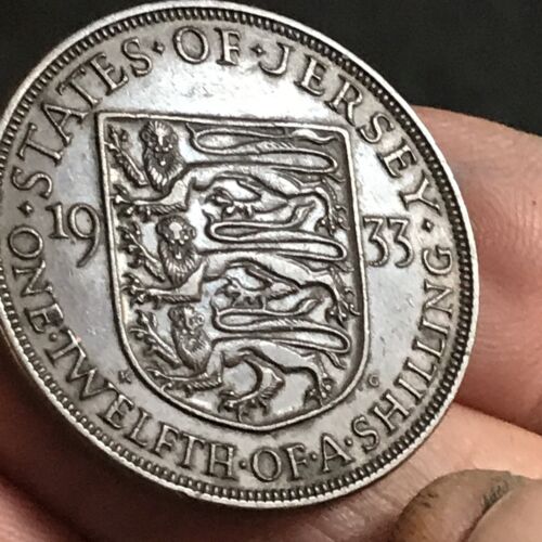 1933 One Twelfth Of A Shilling From Jersey Nice Grade - Afbeelding 1 van 4