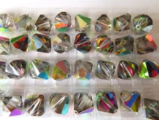 Full Box 36 Vintage Swarovski Bicone Beads 14mm Vitrail Medium. #364 (5301)