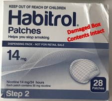 Habitrol 14mg Step 2 Nicotine Transdermal Patches. 1 Bulk Box of 28. DAMAGED BOX