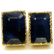 Gemstone 14 x 19 mm. Blue Sapphire Earrings 9...