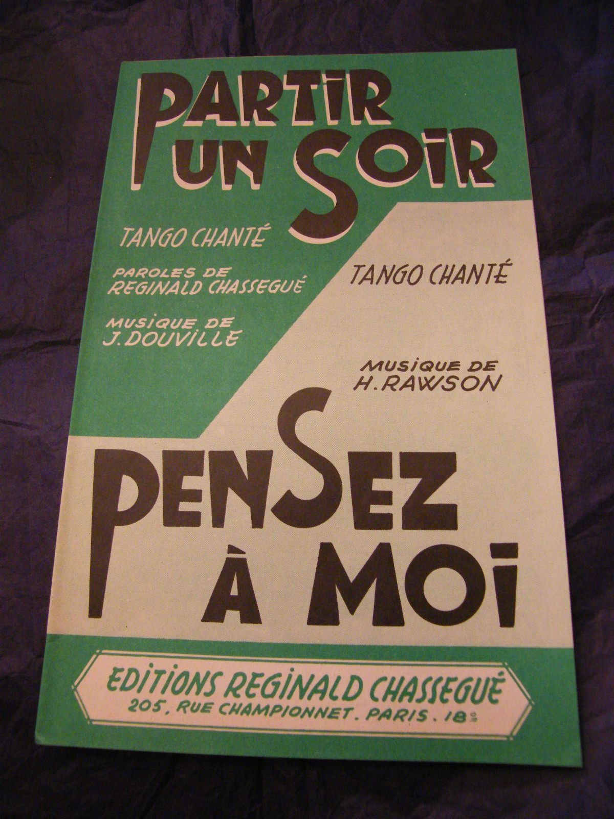 Partition Leave One Evening Douville Think Of Me Rawson Music Sheet