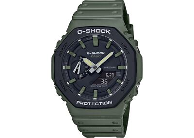 CASIO G-SHOCK アーミーグリーン Men's Casio G-Shock Analog-Digital Army Green Resin Strap Watch