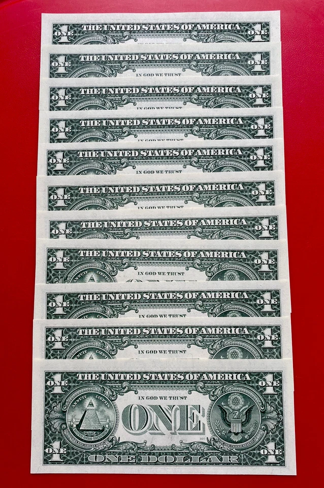 1995 STAR NOTE FULL SET $1 DOLLAR BILL (A,B,C,D,E,F,G,I,J,K,L) 11 DISTRICT UNC - Image 4 of 4