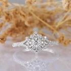 2.5CT Round Cut For Women Moissanite Halo Engagement Ring 14K White Gold Plated