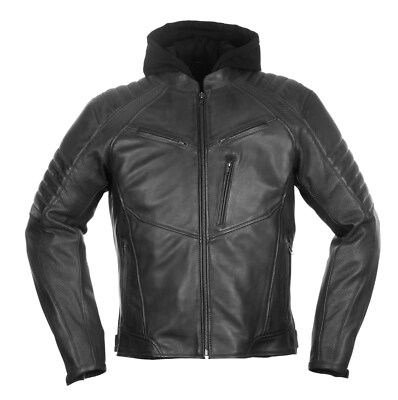 Modeka Bad Eddie Size 5XL Men Hoodie Leather Jacket Motorcycle Retro Black