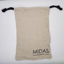 Midas Shoes Small Dust Bag Womens 29x19cm Beige Black Logo Print Drawstring