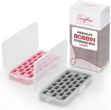 Premium Bobbin Storage Box Set - Upgraded Secure Latching Lids - Improved Durabi
