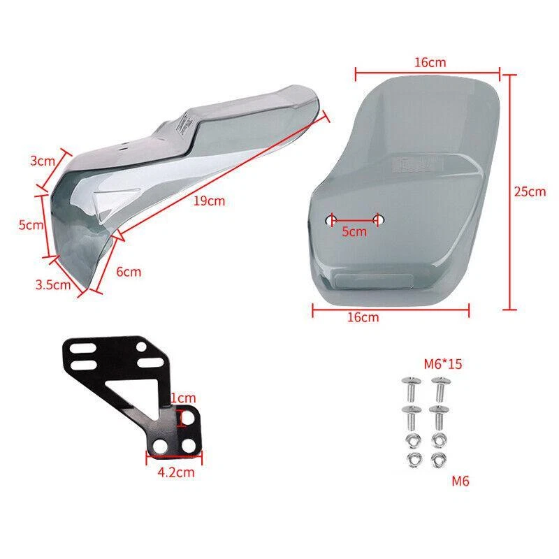 Motorcycle Hand Guard Windshield Wind Cold Protection Shield Kit Front Handlebar - Image 2 of 4