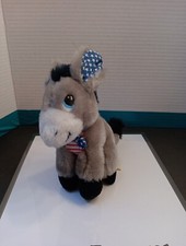 Vtg 1983 DAKIN Plush Donkey Patriotic 6" Red White Blue Gray