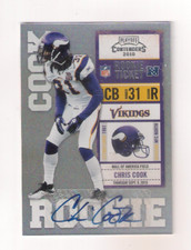 Chris Cook 2010 Playoff Contenders Rookie Autographed Card RC Minnesota Vikings. rookie card picture