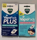 2 × Vicks VapoPads  & PLUS Refills FAMILY PACK - 12 SCENT PADS Each • 24 Total 