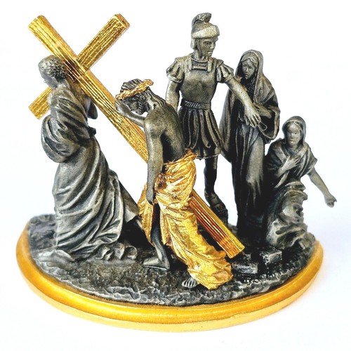 Franklin Mint Stations Of The Cross 5th Station Simon Helps Jesus Carry M470.1