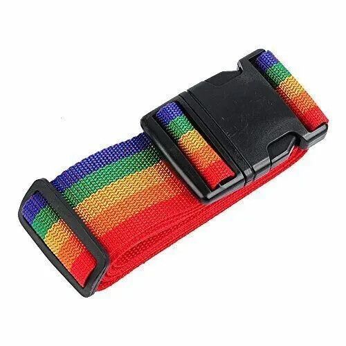 4 x Luggage Suitcase Belt Straps Multicoloured Travel Baggage Adjustable - Picture 3 of 5
