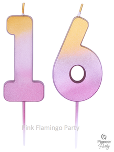 Rose Gold Ombre Age 16 16th Number Birthday Candles Ebay