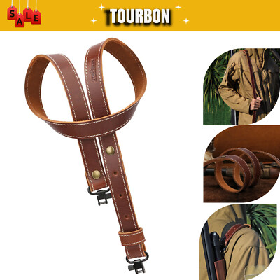 TOURBON Leder Ruger Gewehrriemen Schrotflinten-Riemenriemen Swivels Set 2 Punkte