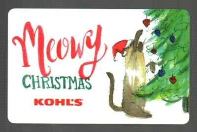 KOHL'S Meowy Christmas, Cat Playing with Tree ( 2017 ) Gift Card ( $0 )