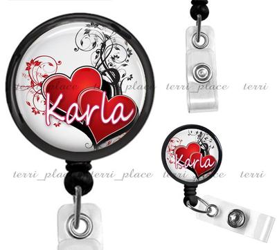 Custom Name Personalized Clip On Retractable Identification Badge Reel ID04